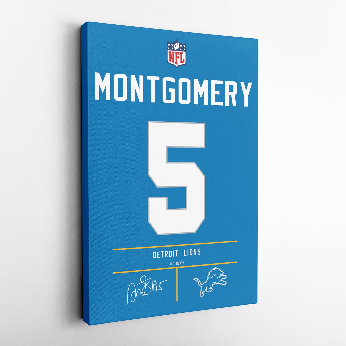 David Montgomery Lions Jersey Canvas Print | Wall Art Decor