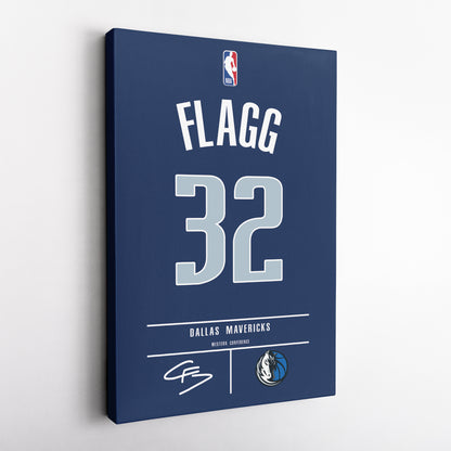 Cooper Flagg Dallas Mavericks Jersey Canvas Wall Art