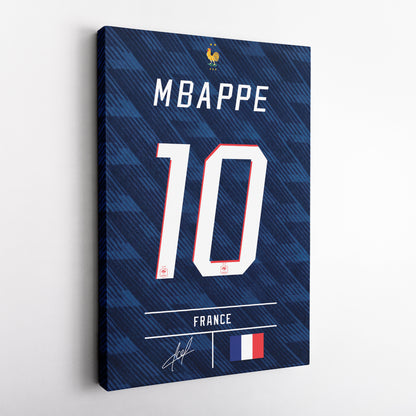 Kylian Mbappe France Jersey Canvas Wall Art
