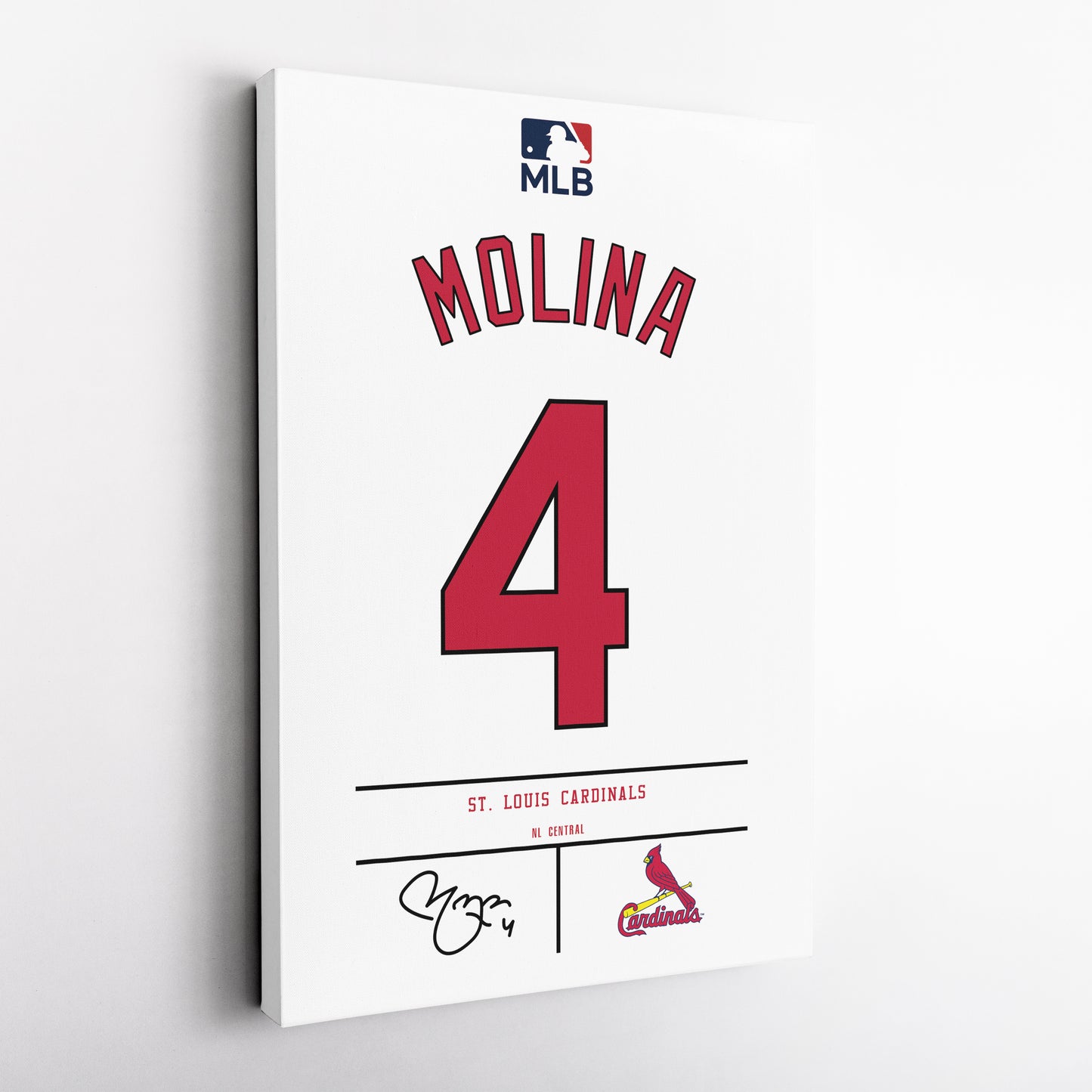 Yadier Molina St. Louis Cardinals Jersey Canvas Wall Art