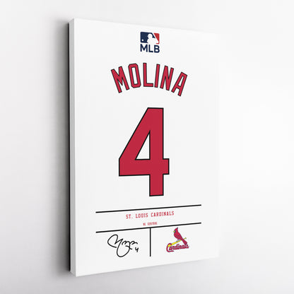 Yadier Molina St. Louis Cardinals Jersey Canvas Wall Art