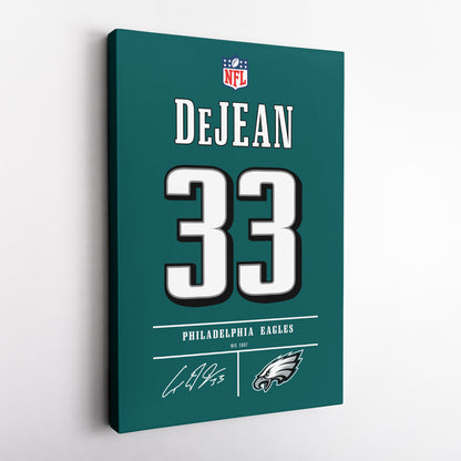 Cooper DeJean Eagles Jersey Canvas Print | Wall Art Decor