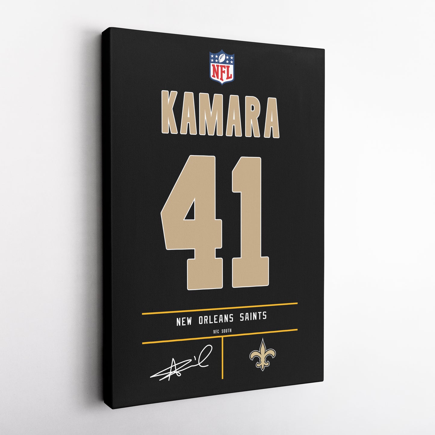 Alvin Kamara Saints Jersey Canvas Print | Wall Art Decor