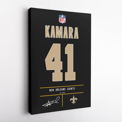 Alvin Kamara Saints Jersey Canvas Print | Wall Art Decor