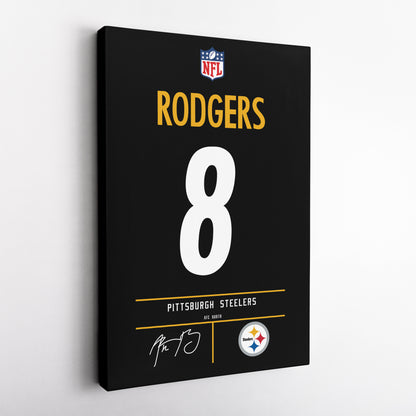 Aaron Rodgers Pittsburgh Steelers Jersey Canvas Wall Art