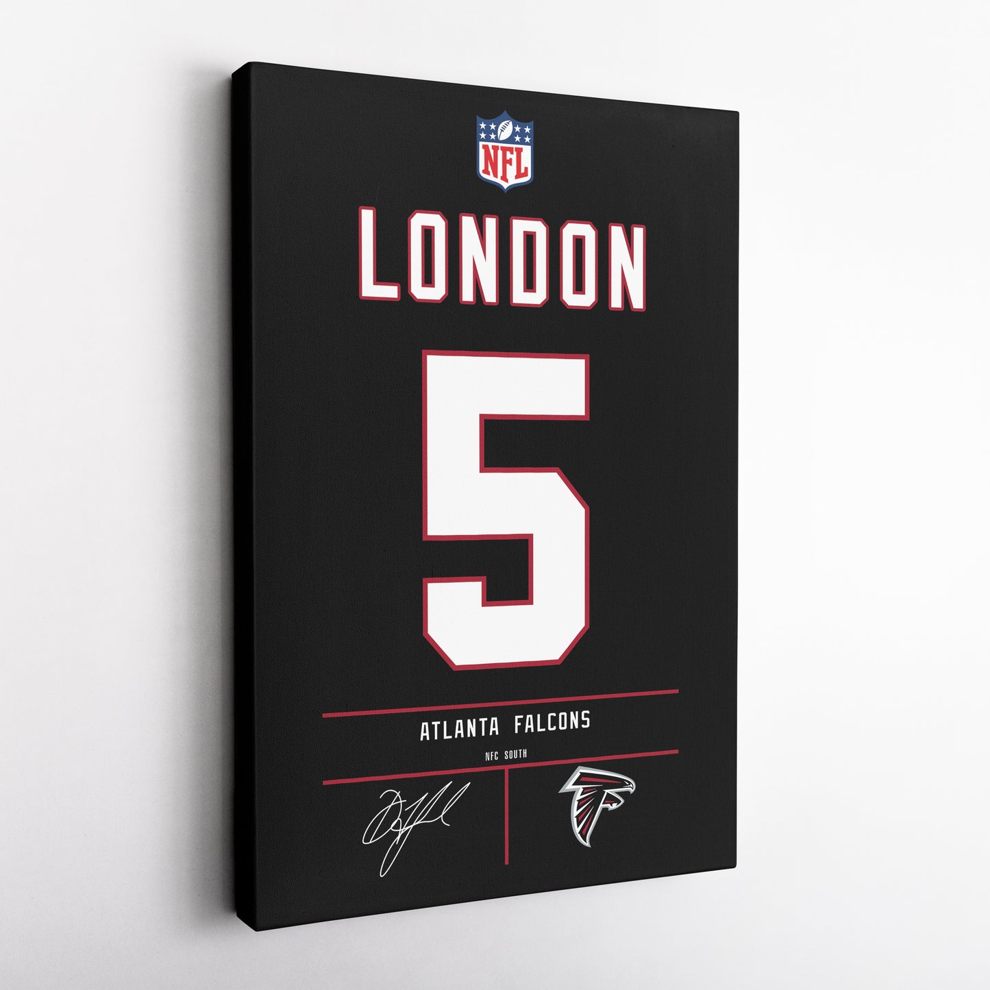 Drake London Falcons Jersey Canvas Print | Wall Art Decor