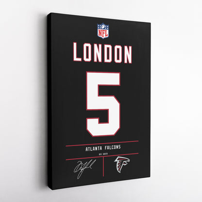 Drake London Falcons Jersey Canvas Print | Wall Art Decor