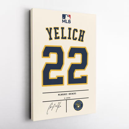 Christian Yelich Brewers Jersey Canvas Print | Wall Art Decor