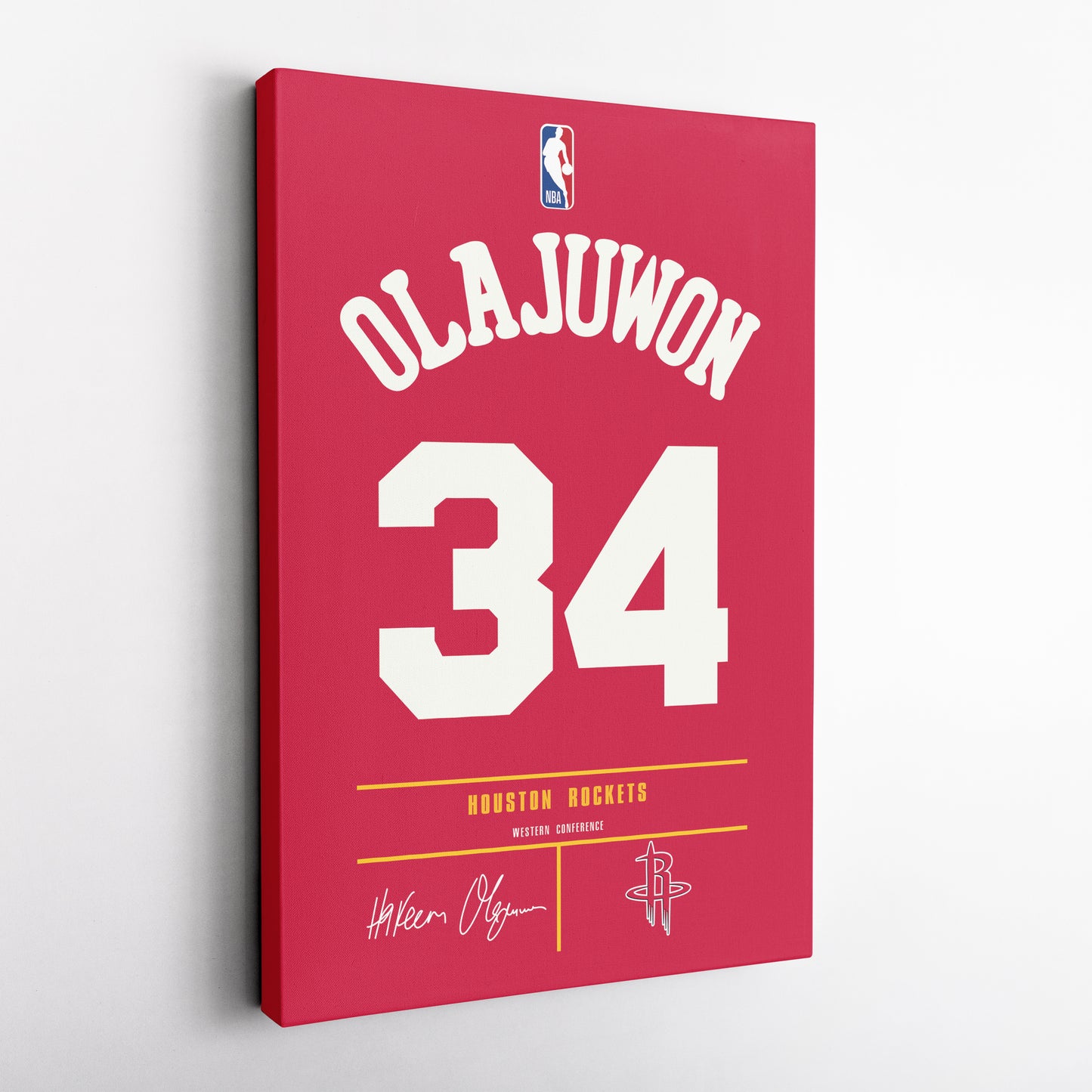 Hakeem Olajuwon Houston Rockets Jersey Canvas Wall Art