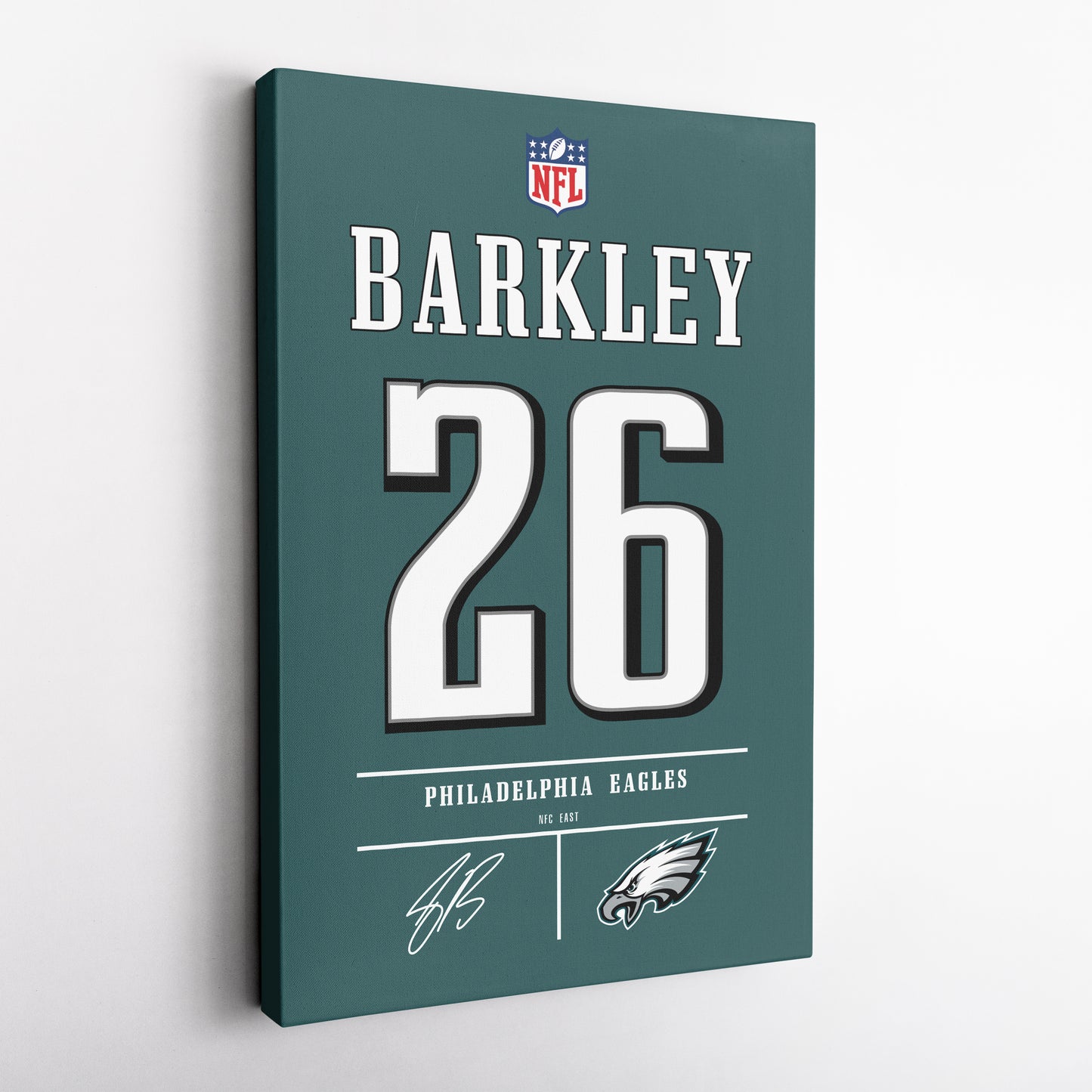 Saquon Barkley Eagles Jersey Canvas Print | Wall Art Decor