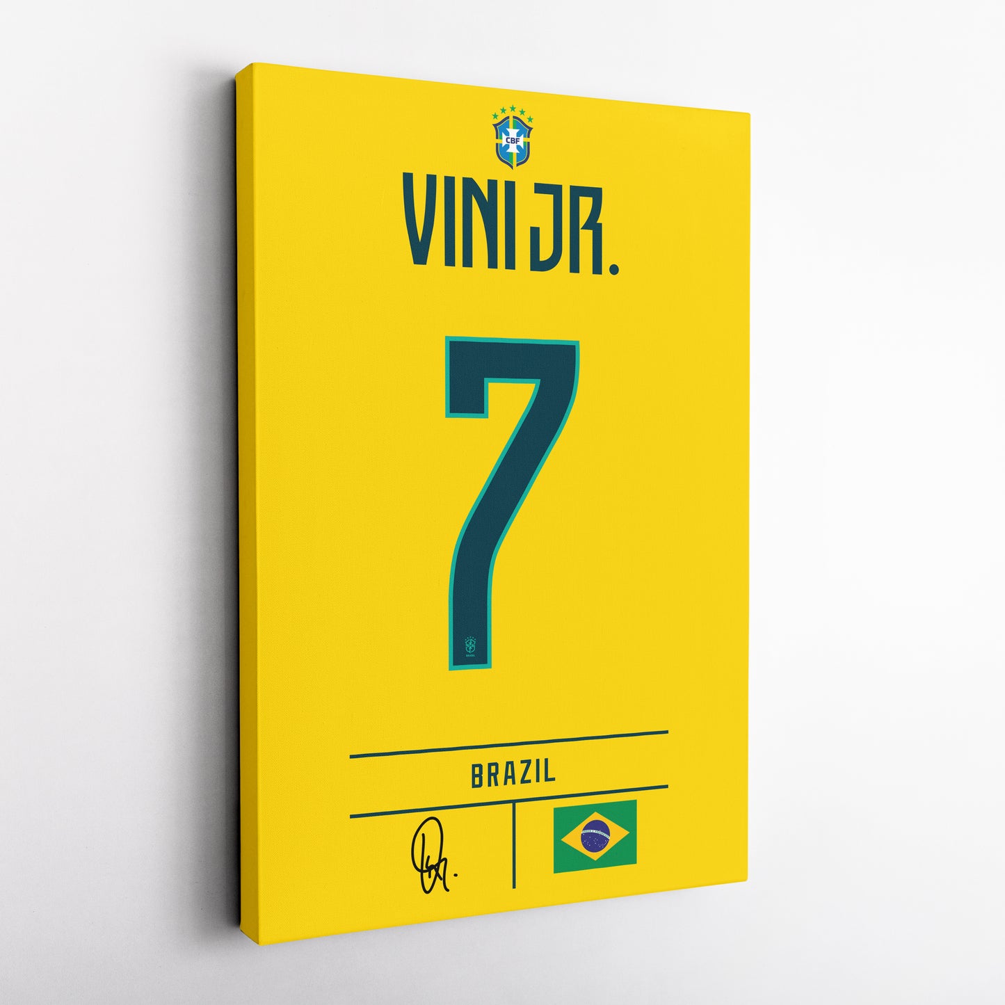 Vinicius Junior Brazil Jersey Canvas Wall Art