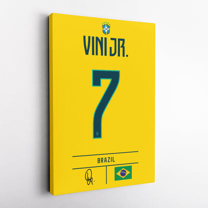 Vinicius Junior Brazil Jersey Canvas Wall Art