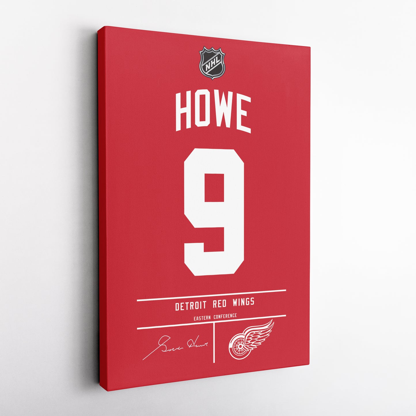Gordie Howe Red Wings Jersey Canvas Print | Wall Art Decor