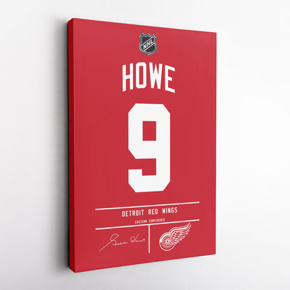 Gordie Howe Red Wings Jersey Canvas Print | Wall Art Decor