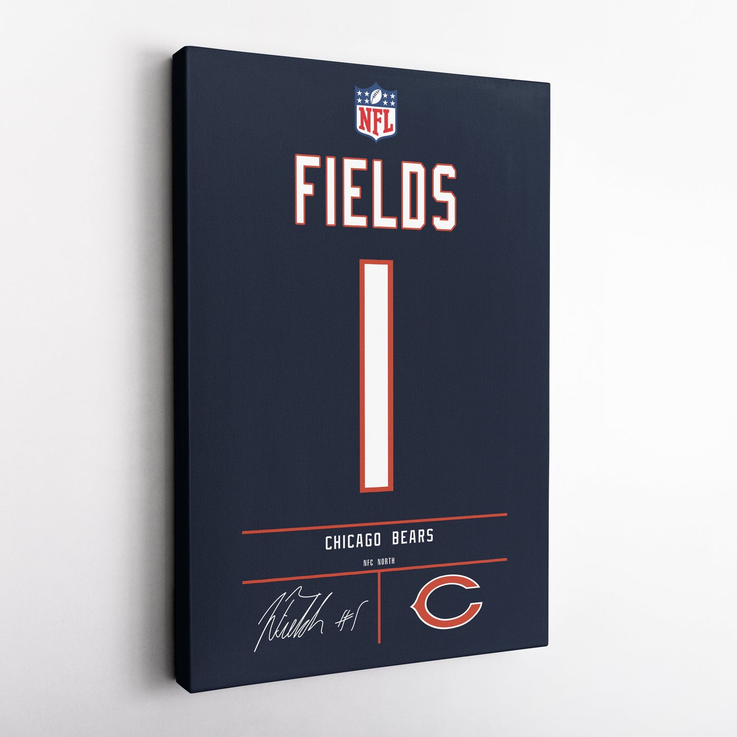 Justin Fields Bears Jersey Canvas Print | Wall Art Decor