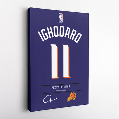 Oso Ighodaro Phoenix Suns Jersey Canvas Wall Art