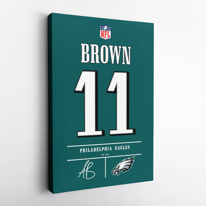 A. J. Brown Eagles Jersey Canvas Print | Wall Art Decor