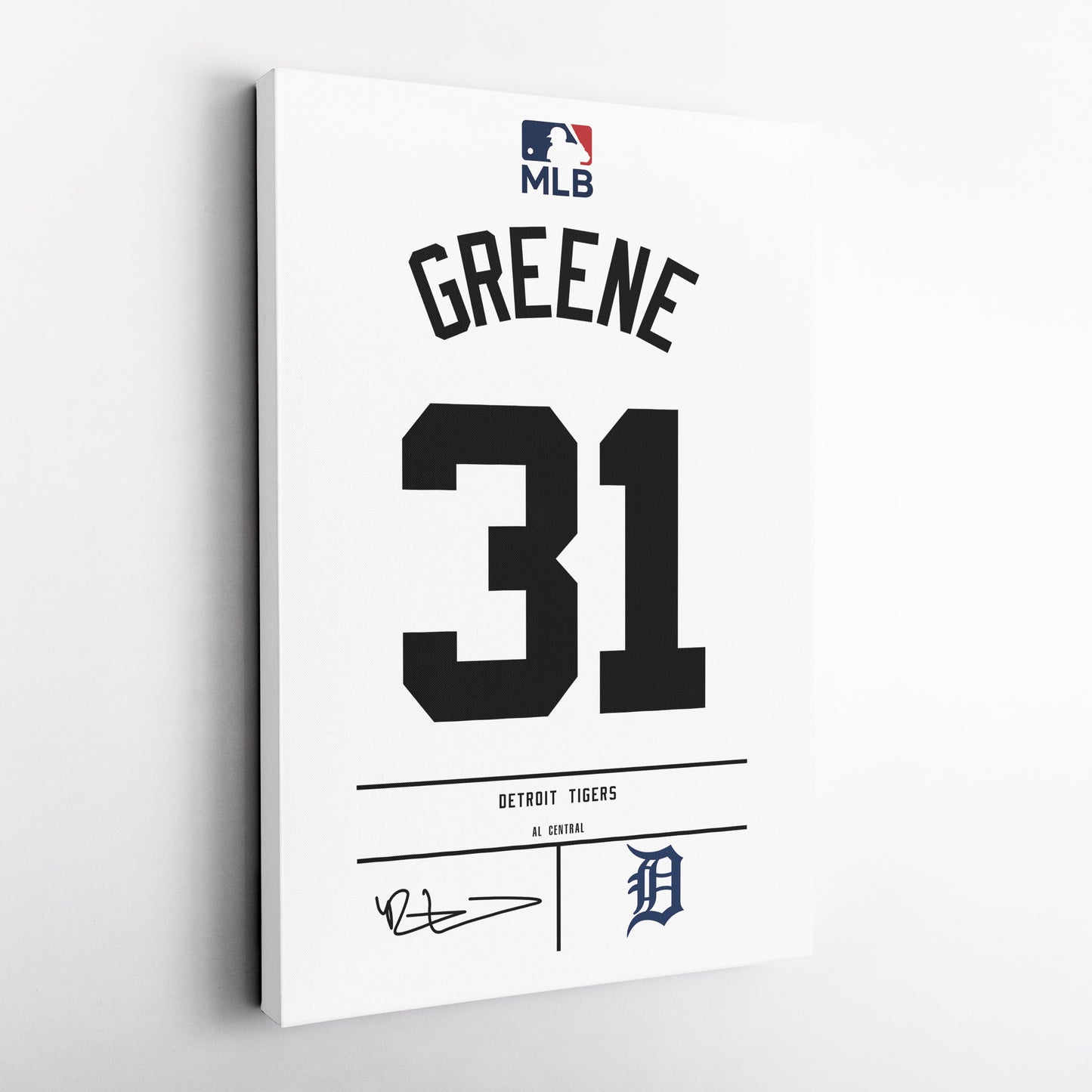 Riley Greene Detroit Tigers Jersey Canvas Wall Art