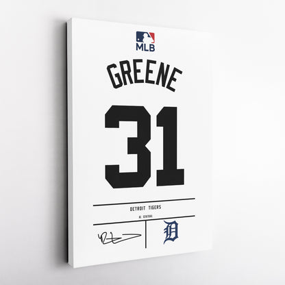 Riley Greene Detroit Tigers Jersey Canvas Wall Art