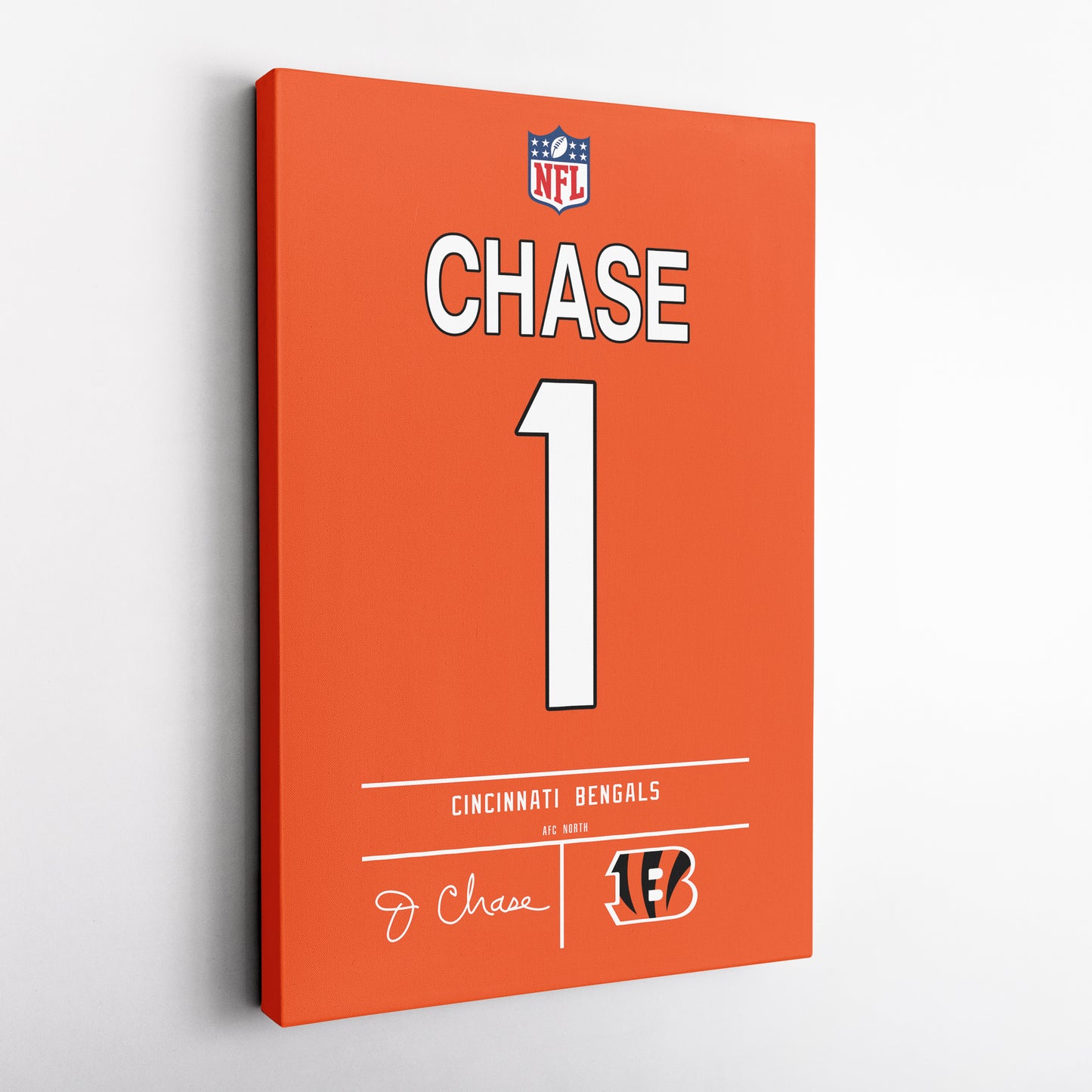 Ja'Marr Chase Bengals Jersey Canvas Print | Wall Art Decor