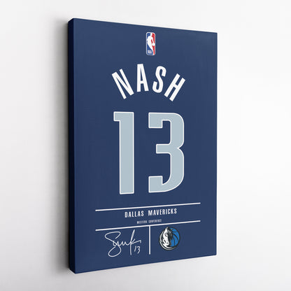 Steve Nash Mavericks Jersey Canvas Print | Wall Art Decor