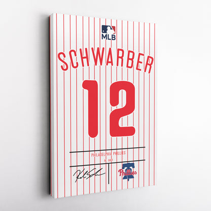 Kyle Schwarber Phillies Jersey Canvas Print | Wall Art Decor