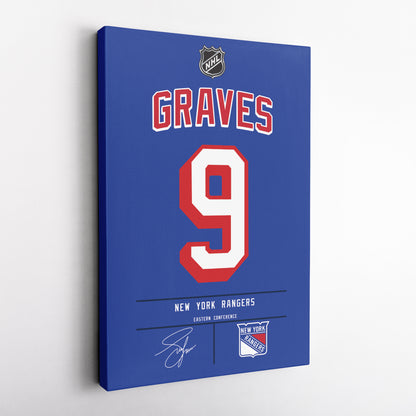 Adam Graves Rangers Jersey Canvas Print | Wall Art Decor