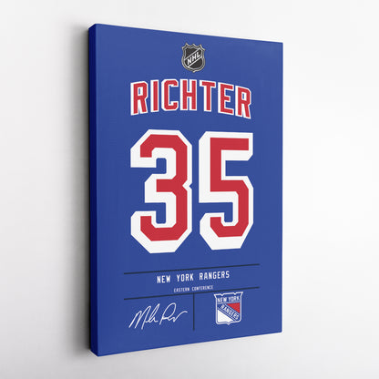 Mike Richter New York Rangers Jersey Canvas Wall Art