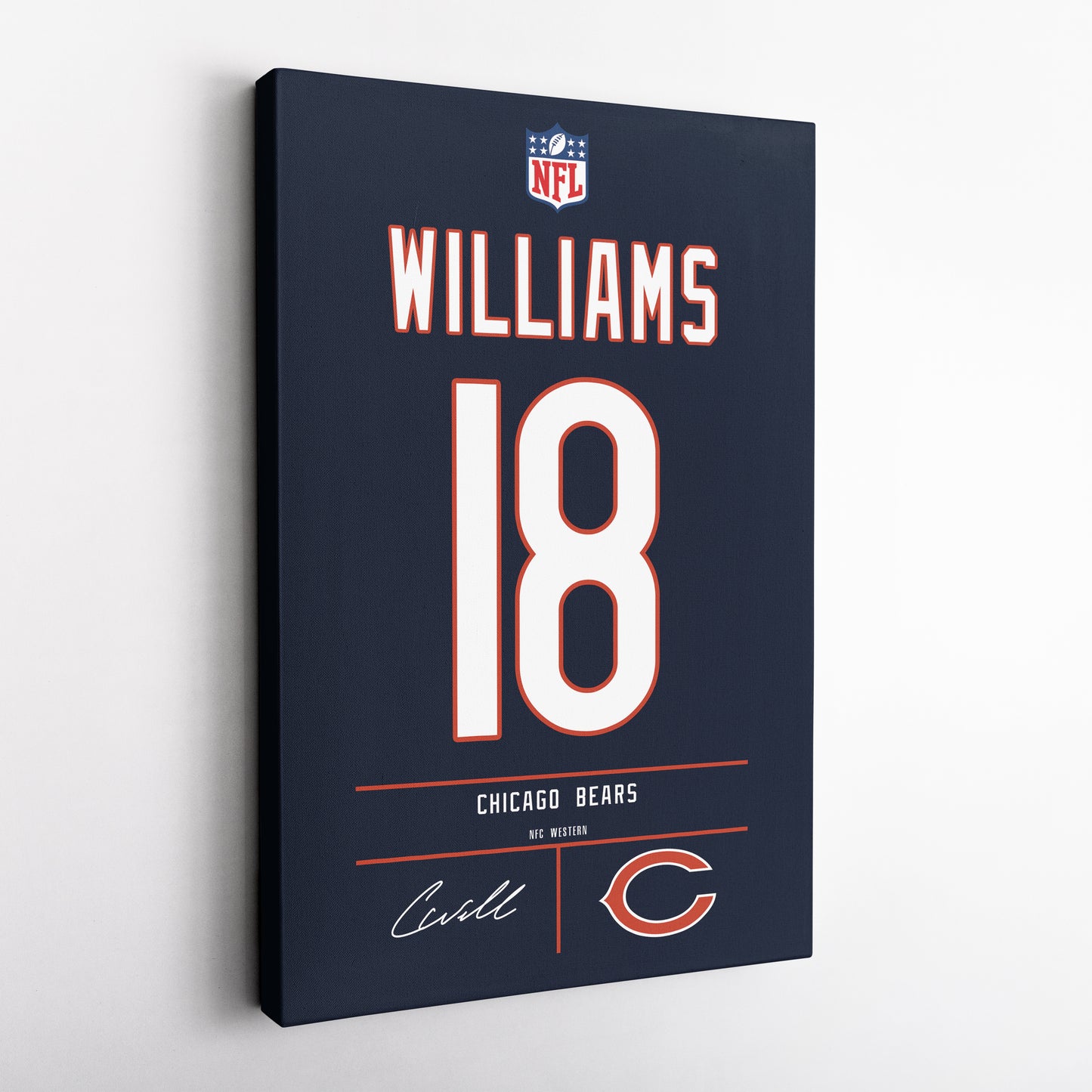 Caleb Williams Bears Jersey Canvas Print | Wall Art Decor