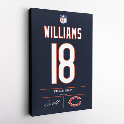 Caleb Williams Bears Jersey Canvas Print | Wall Art Decor