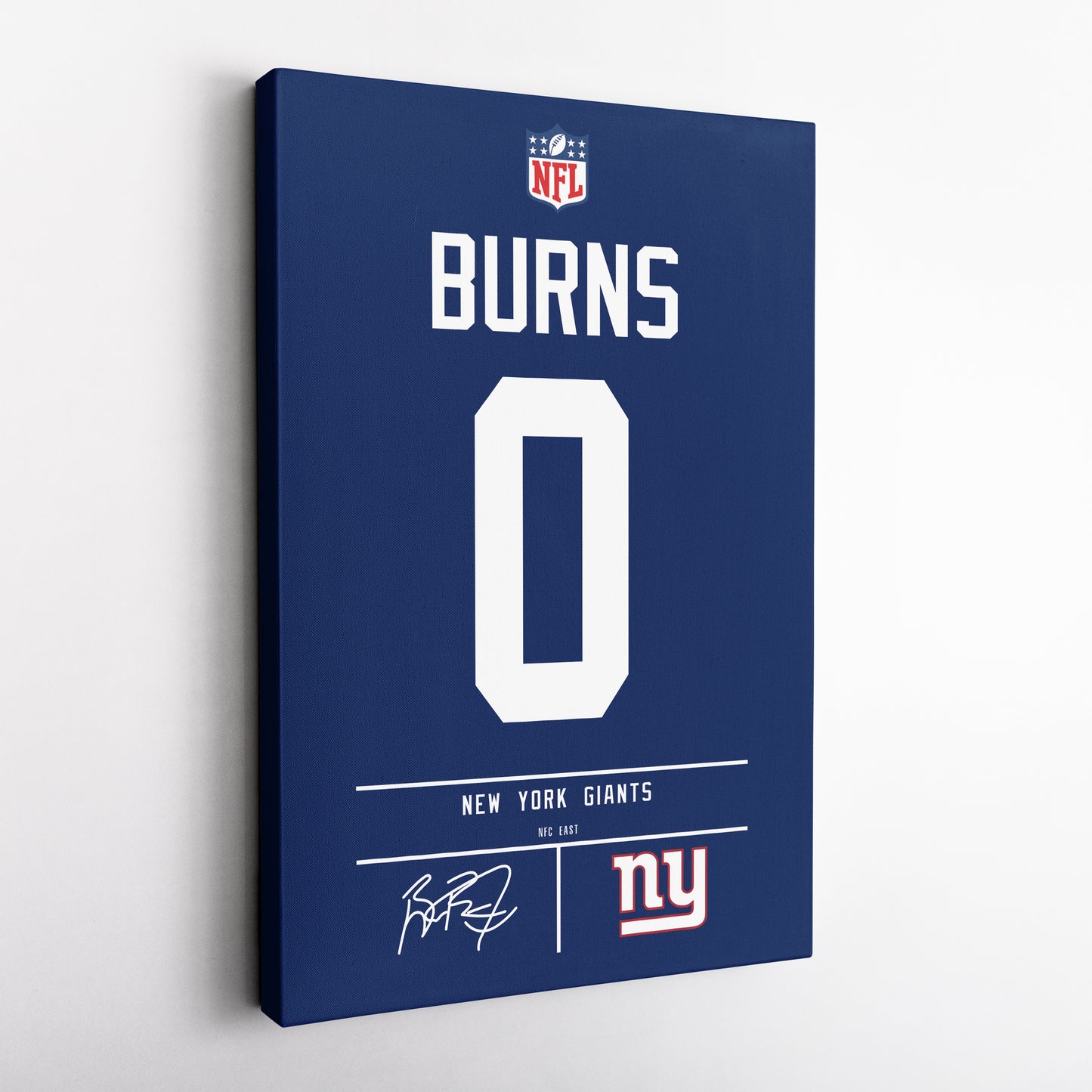 Brian Burns New York Giants Jersey Canvas Wall Art