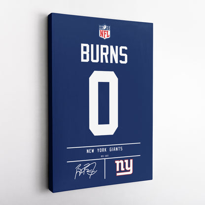 Brian Burns New York Giants Jersey Canvas Wall Art