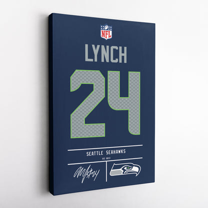 Marshawn Lynch Seahawks Jersey Canvas Print | Wall Art Decor