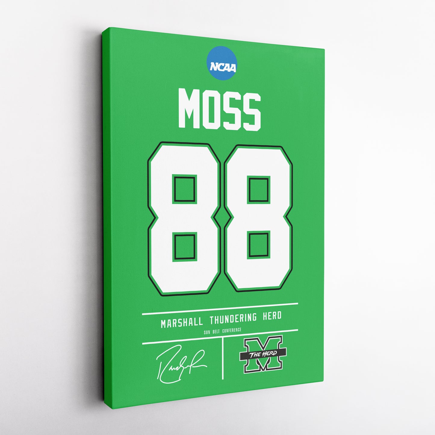 Randy Moss Thundering Herd Jersey Canvas Print | Wall Art Decor