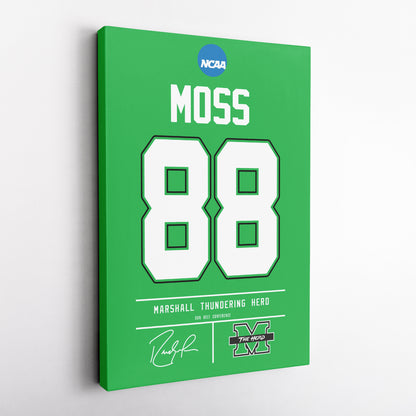 Randy Moss Thundering Herd Jersey Canvas Print | Wall Art Decor