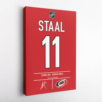 Jordan Staal Hurricanes Jersey Canvas Print | Wall Art Decor