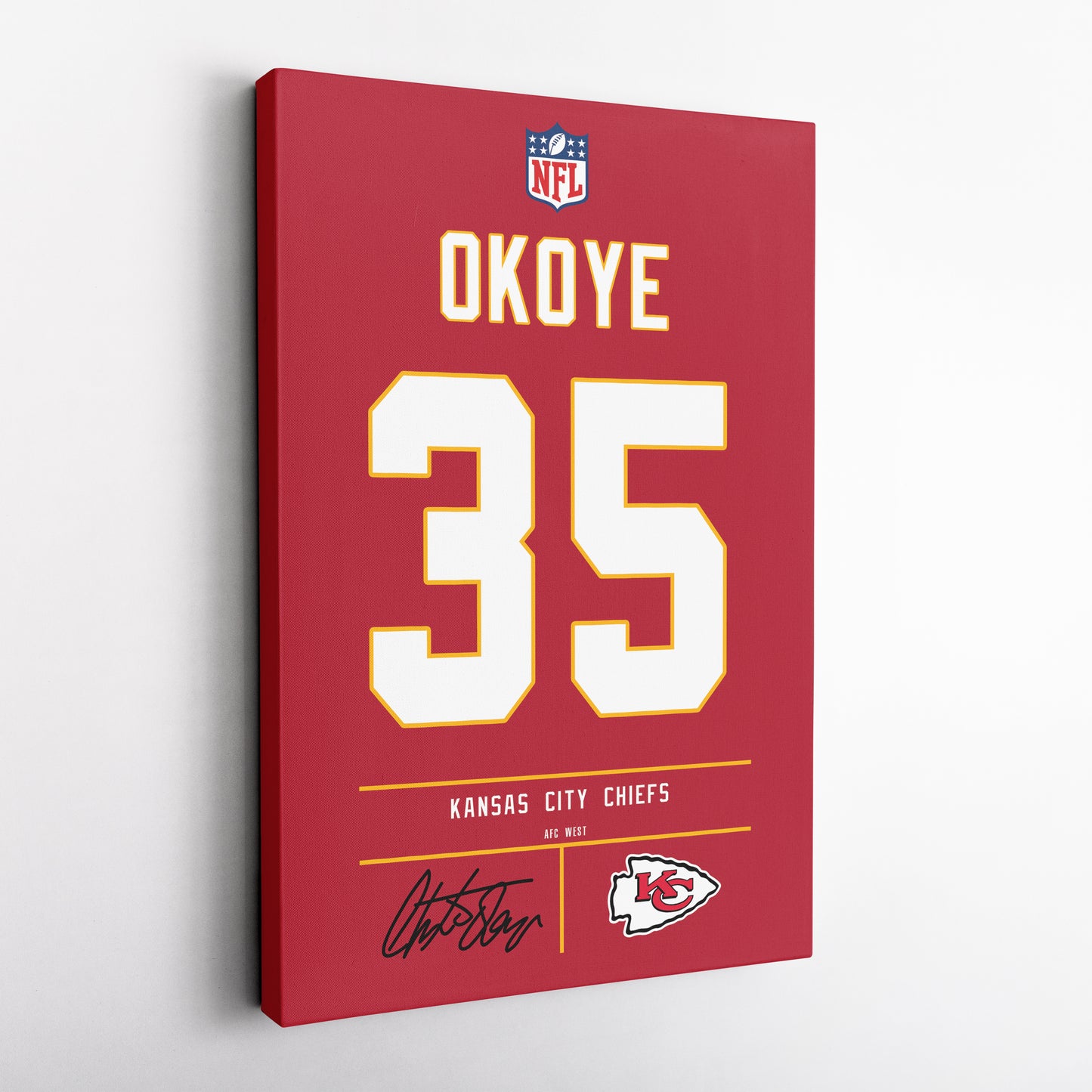 Christian Okoye Chiefs Jersey Canvas Print  Wall Art Decor