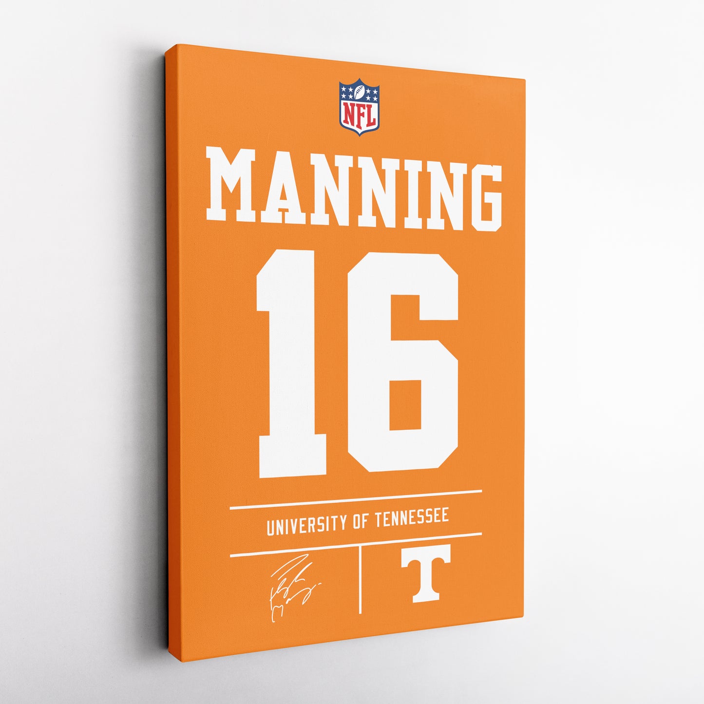 Peyton Manning University of Tennessee Jersey Canvas Wall Art