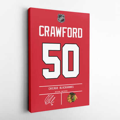 Corey Crawford Blackhawks Jersey Canvas Print | Wall Art Decor