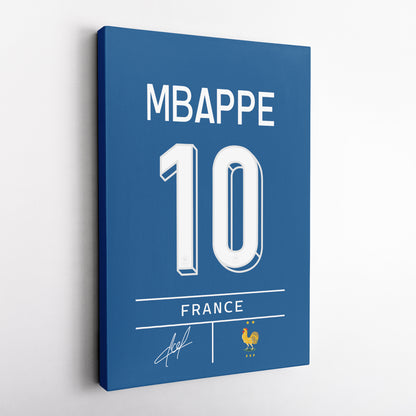 Kylian Mbappé France Jersey Canvas Print | Wall Art Decor