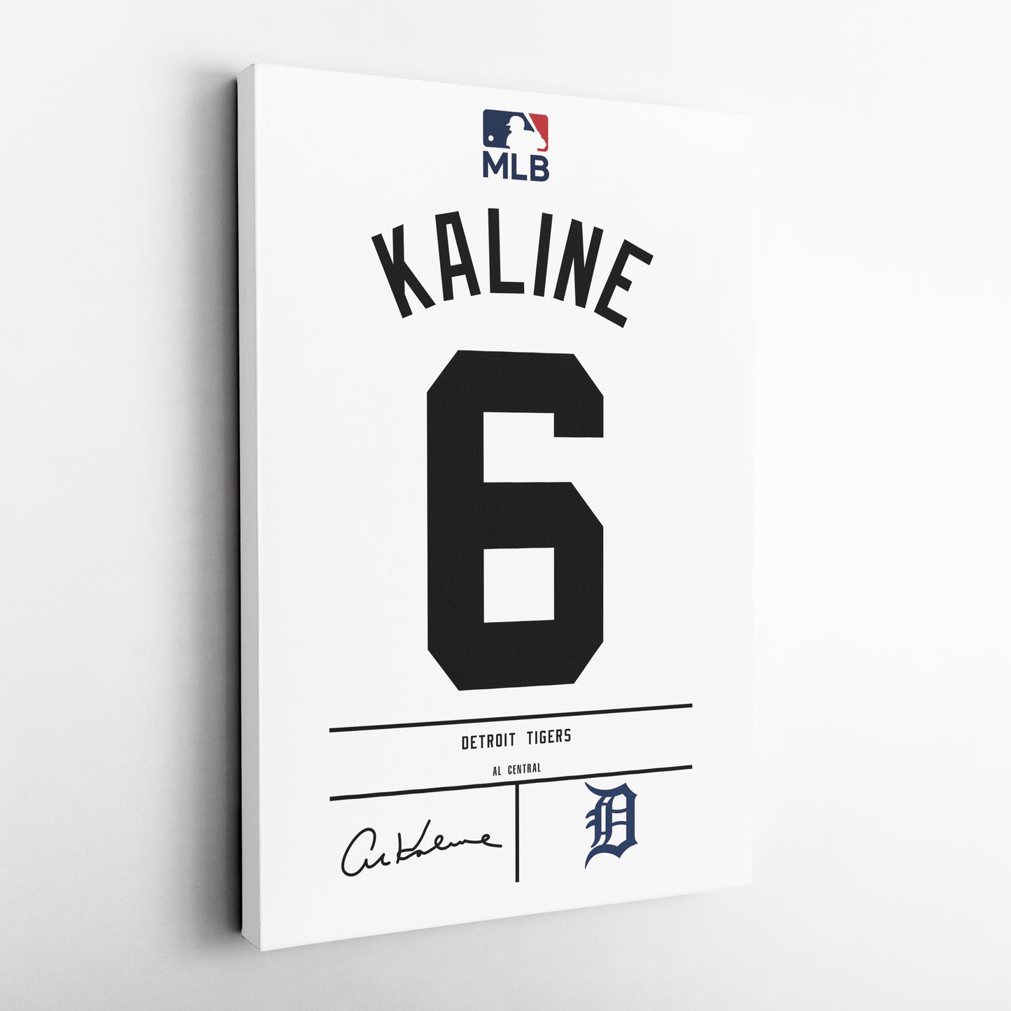 Al Kaline Detroit Tigers Jersey Canvas Wall Art