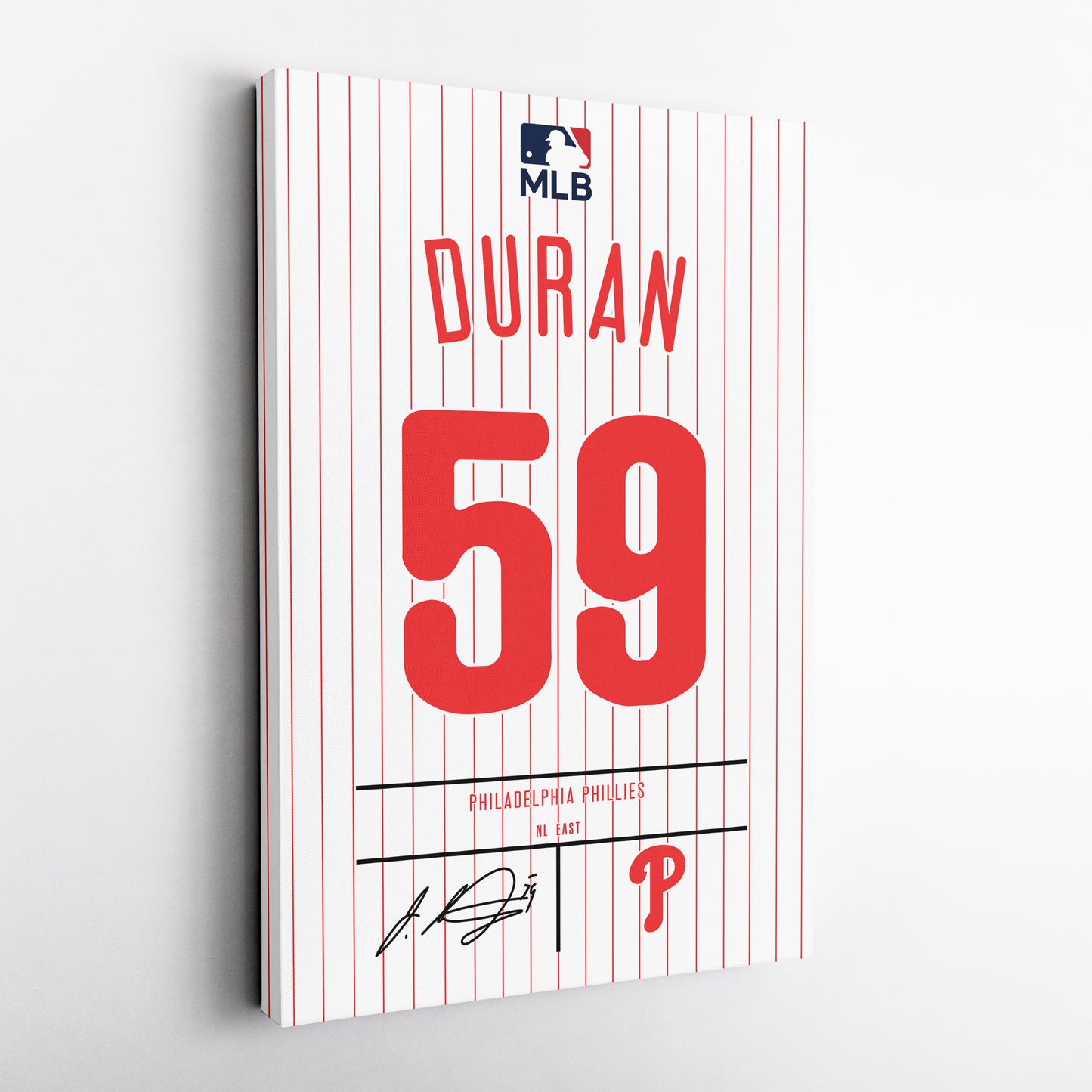 Jhoan Duran Philadelphia Phillies Jersey Canvas Wall Art