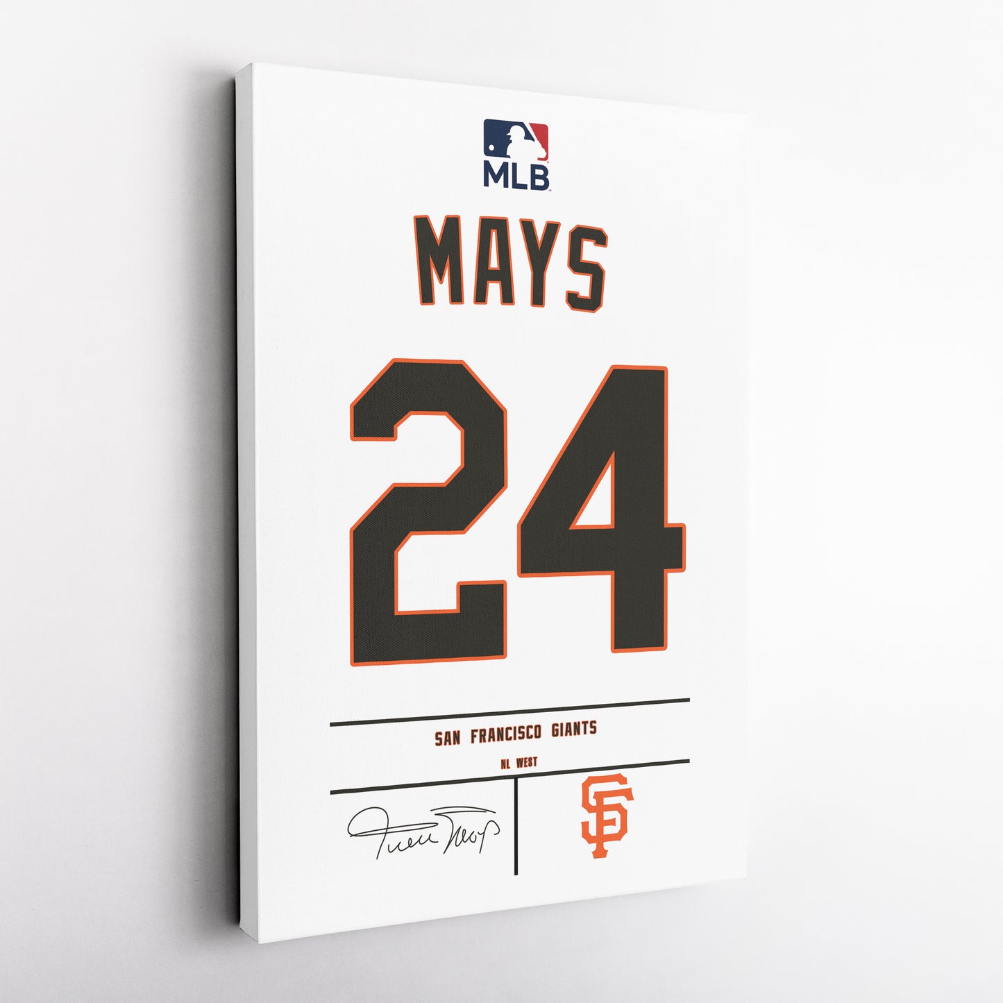 Willie Mays Giants Jersey Canvas Print | Wall Art Decor