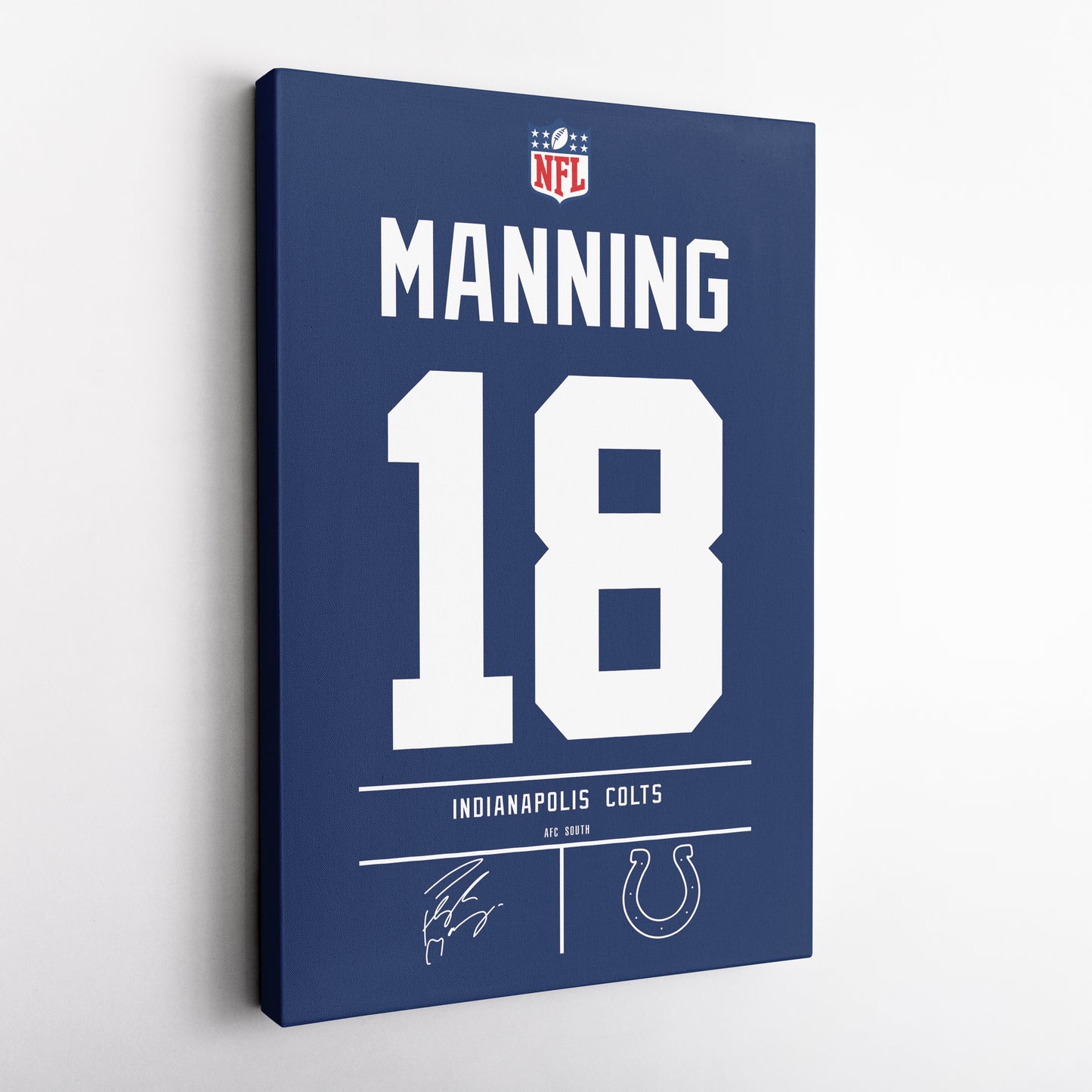 Peyton Manning Colts Jersey Canvas Print | Wall Art Decor