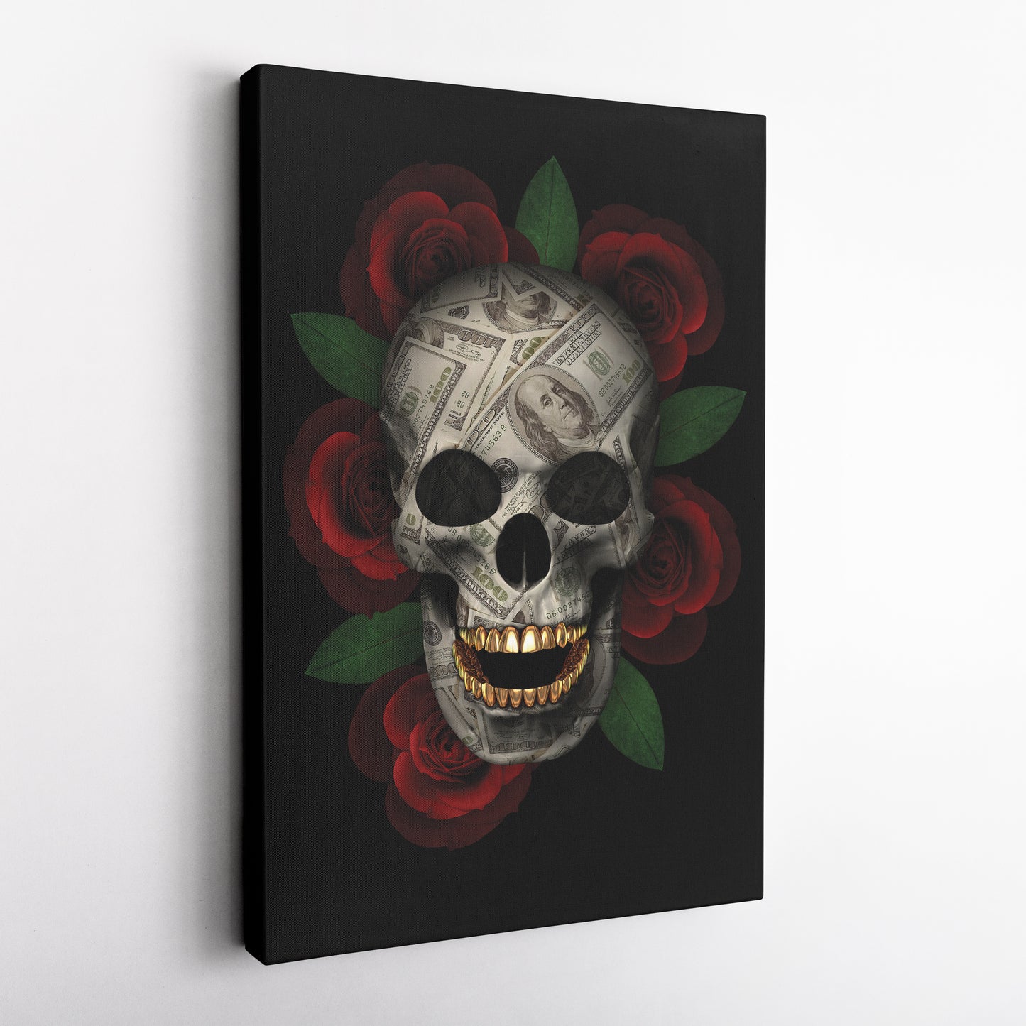 Skull 'Money Talks' Canvas Print | Dark Aesthetic Wall Art Decor