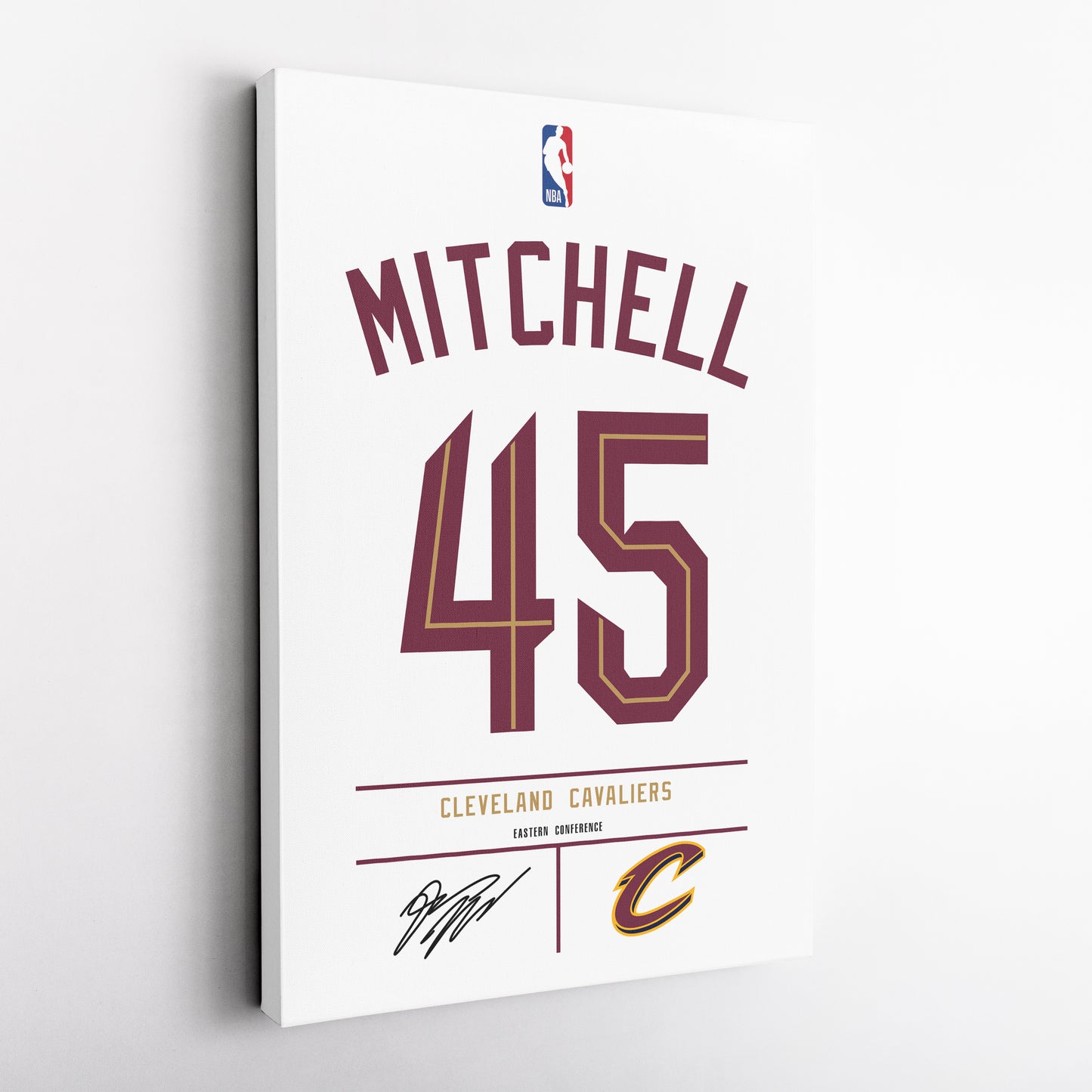 Donovan Mitchell Cavaliers Jersey Canvas Print | Wall Art Decor