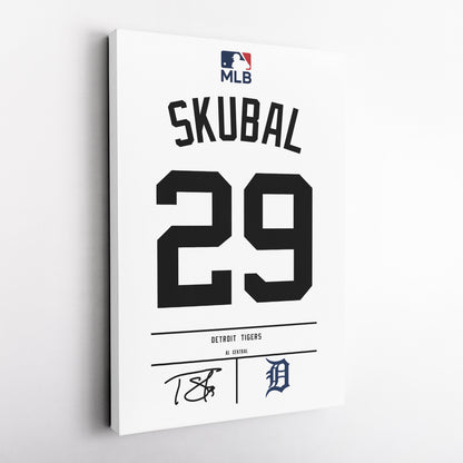 Tarik Skubal Tigers Jersey Canvas Print | Wall Art Decor