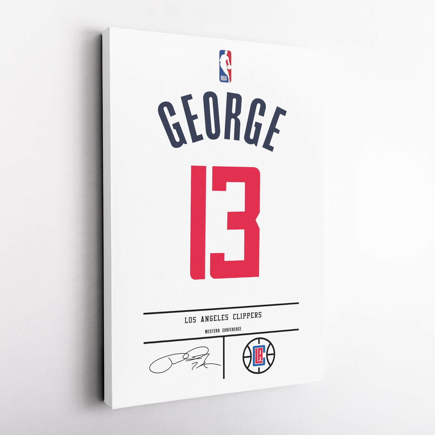 Paul George Clippers Jersey Canvas Print | Wall Art Decor