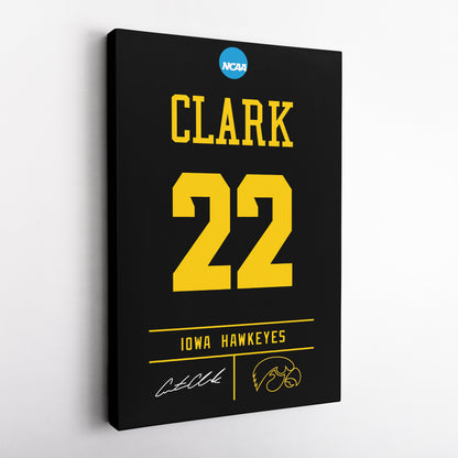 Caitlin Clark Iowa Hawkeyes Jersey Canvas Wall Art