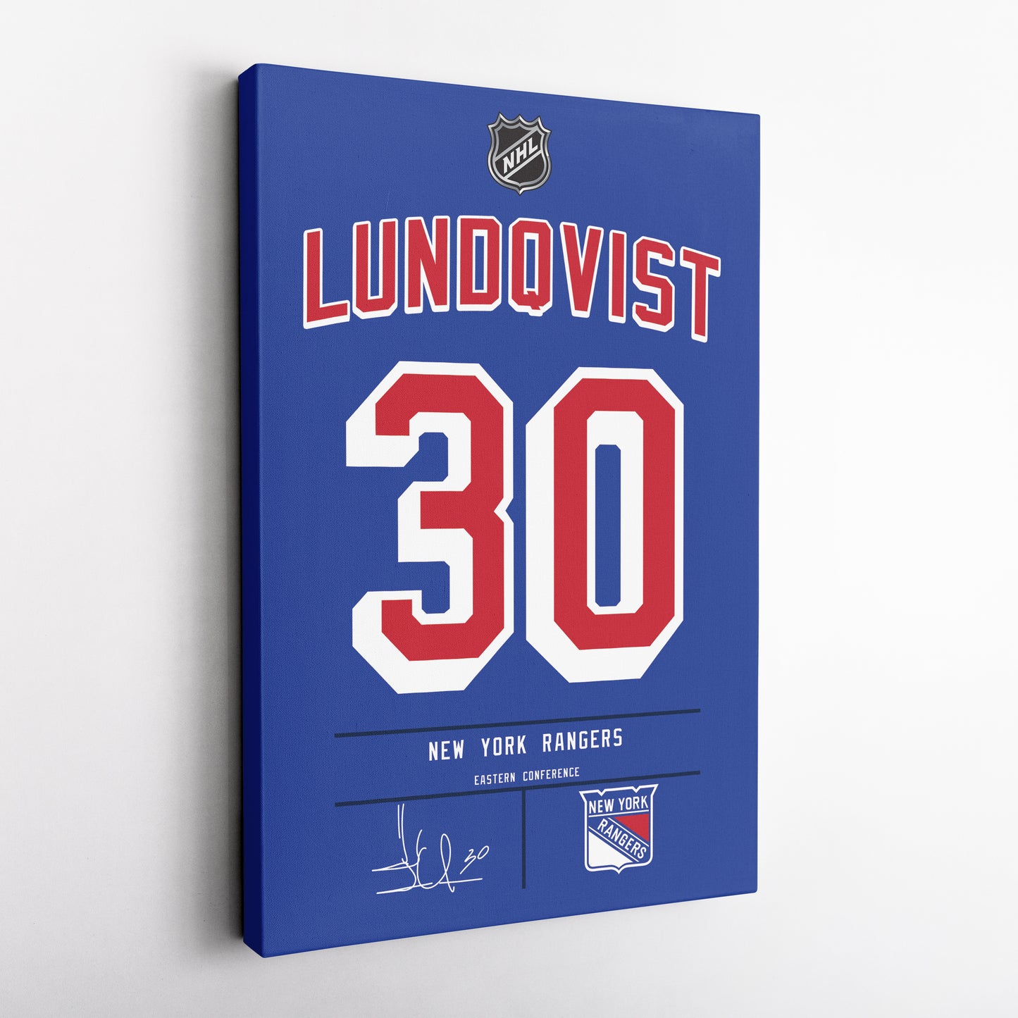 Henrik Lundqvist Rangers Jersey Canvas Print | Wall Art Decor